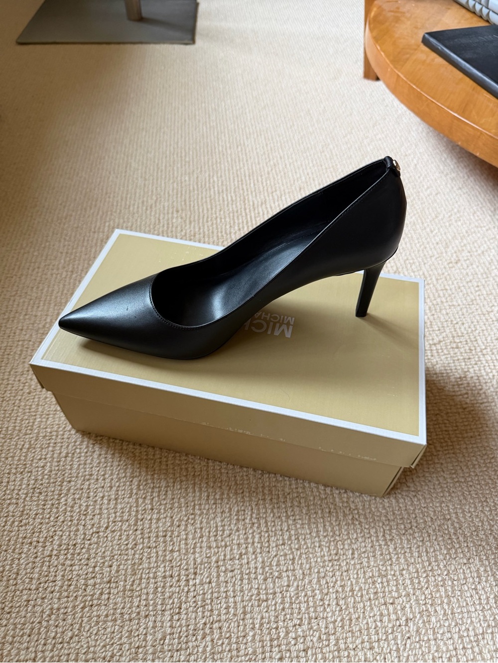 Michael Kors Black Leather Pointed-Toe Pump